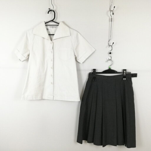 ブラウス スカート 上下2点セット L 夏物 女子 学生服 兵庫賢明女子学院中学高校 白 制服 中古 ランクC NA6194 ブラウス スカート 上下2点セット L 夏物 女子 学生服 兵庫賢明女子学院中学高校 白 制服 中古 ランクC NA6194