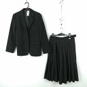 ブレザー スカート 上下2点セット L トンボ 冬物 女子 学生服 中学 高校 黒 制服 中古 ランクC NA6251