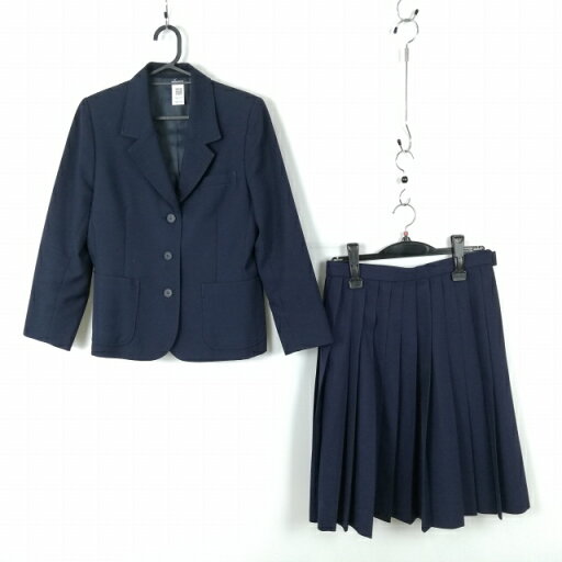 ブレザー スカート 上下2点セット 150A 冬物 女子 学生服 中学 高校 紺 制服 中古 ランクC NA6252 ブレザー スカート 上下2点セット 150A 冬物 女子 学生服 中学 高校 紺 制服 中古 ランクC NA6252