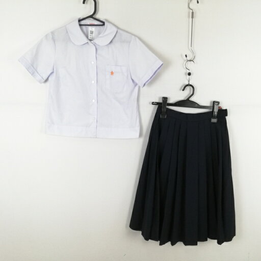 ブラウス スカート 上下2点セット 150 夏物 女子 学生服 中学 高校 白 制服 中古 ランクC NA6269 ブラウス スカート 上下2点セット 150 夏物 女子 学生服 中学 高校 白 制服 中古 ランクC NA6269