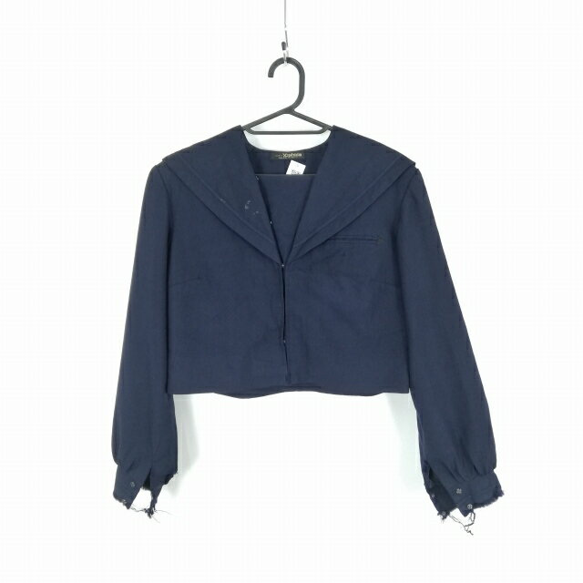 セーラー服 上着 冬物 青1本線 女子 学生服 中学 高校 紺 制服 中古 ランクC NA7775