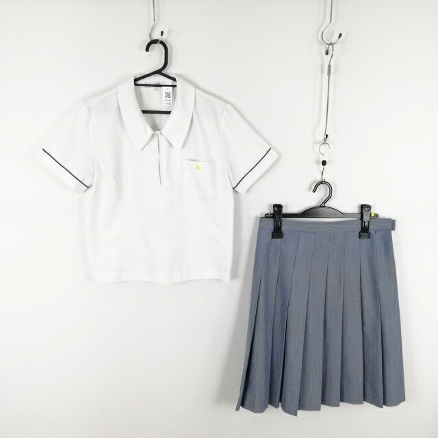 ブラウス スカート 上下2点セット L トンボ 夏物 女子 学生服 中学 高校 白 制服 中古 ランクC EY0362