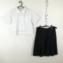 ブラウス スカート 上下2点セット L 大きいサイズ 夏物 女子 学生服 鹿児島西紫原中学 白 制服 中古 ランクC EY0366