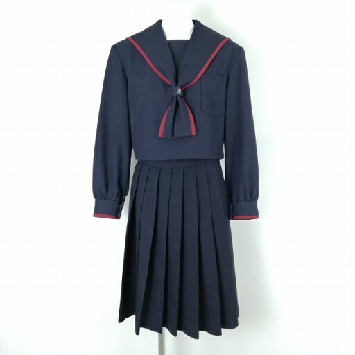 セーラー服 スカート 上下2点セット 冬物 赤1本線 女子 学生服 熊本南小国中学 紺 制服 中古 ランクC EY6015 セーラー服 スカート 上下2点セット 冬物 赤1本線 女子 学生服 熊本南小国中学 紺 制服 中古 ランクC EY6015