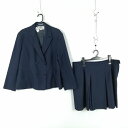 ブレザー スカート 上下2点セット 大きいサイズ 特大 冬物 女子 学生服 中学 高校 紺 制服 中古 ランクC EY8863