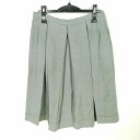 スクールスカート 大きいサイズ 夏物 w75-丈64 グレー 中学 高校 プリーツ 学生服 制服 女子 中古 HK4054