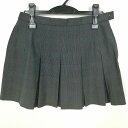スクールスカート 大きいサイズ 夏物 w75-丈38 チェック 中学 高校 マイクロミニ プリーツ 学生服 制服 女子 中古 HK8701