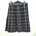 スクールスカート 夏物 w60-丈59 チェック 中学 高校 プリーツ 学生服 制服 女子 中古 HK9468