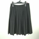 スクールスカート 夏物 w63-丈64 グレー 中学 高校 プリーツ 学生服 制服 女子 中古 HK9479