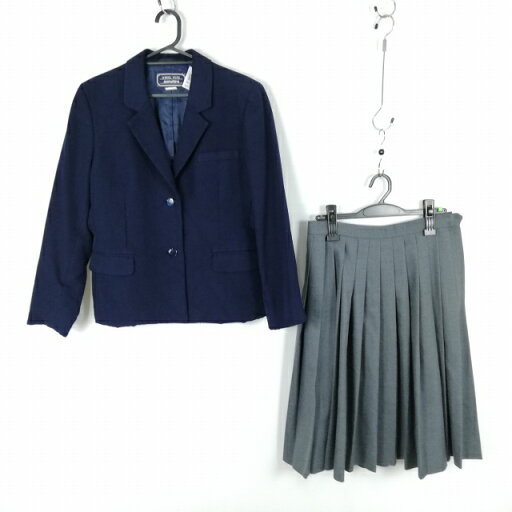 ブレザー スカート 上下2点セット 165A 冬物 女子 学生服 中学 高校 紺 制服 中古 ランクC NA1720 ブレザー スカート 上下2点セット 165A 冬物 女子 学生服 中学 高校 紺 制服 中古 ランクC NA1720
