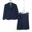 ブレザー スカート 上下2点セット 160A トンボ 冬物 女子 学生服 中学 高校 紺 制服 中古 ランクB NA1721