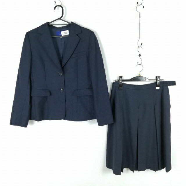 ブレザー スカート 上下2点セット 165A 大きいサイズ 冬物 女子 学生服 中学 高校 紺 制服 中古 ランクC NA1725
