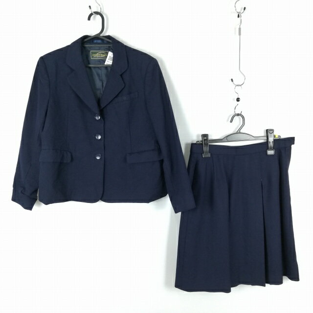 ブレザー スカート 上下2点セット 冬物 女子 学生服 埼玉蕨高校 紺 制服 中古 ランクC NA1728