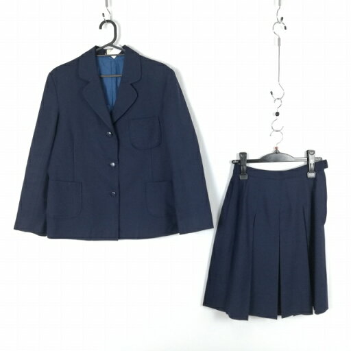 ブレザー スカート 上下2点セット 大きいサイズ 冬物 女子 学生服 中学 高校 紺 制服 中古 ランクC NA3003 ブレザー スカート 上下2点セット 大きいサイズ 冬物 女子 学生服 中学 高校 紺 制服 中古 ランクC NA3003