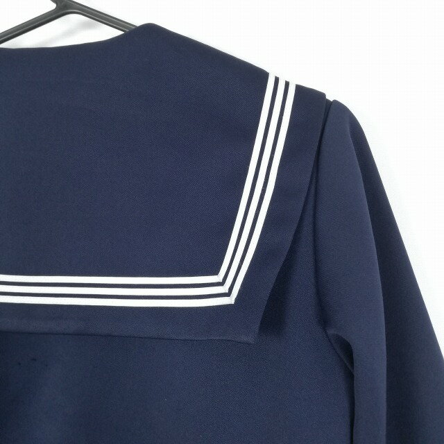 セーラー服 上着 150A カンコー 冬物 白3本線 女子 学生服 中学 高校 紺 制服 中古 ランクC NA4245