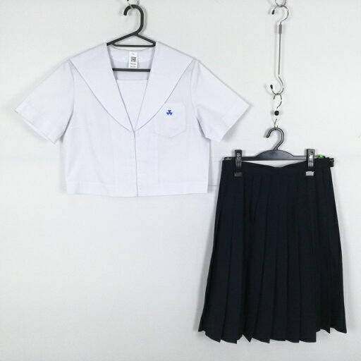 セーラー服 スカート 上下2点セット 夏物 女子 学生服 高知小津高校 白 制服 中古 ランクC NA4306 セーラー服 スカート 上下2点セット 夏物 女子 学生服 高知小津高校 白 制服 中古 ランクC NA4306