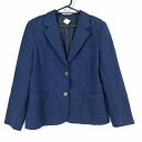 ブレザー 上着 大きいサイズ 冬物 女子 学生服 中学 高校 紺 制服 中古 ランクC NA6514