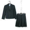 ブレザー スカート 上下2点セット 160A 冬物 女子 学生服 中学 高校 黒 制服 中古 ランクC EY0482