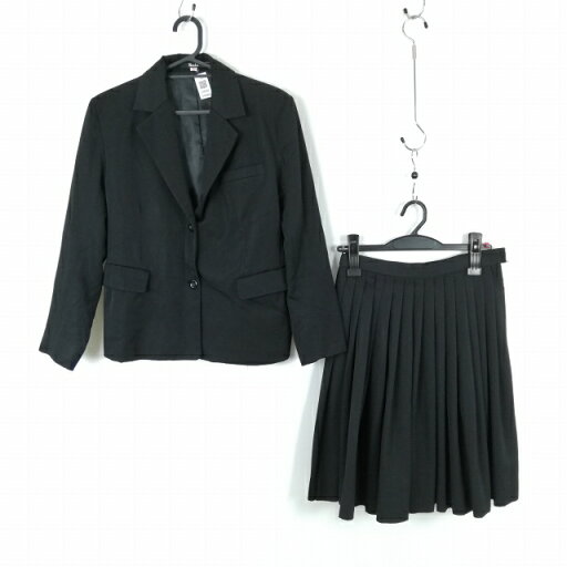 ブレザー スカート 上下2点セット 冬物 女子 学生服 中学 高校 黒 制服 中古 ランクC EY0483 ブレザー スカート 上下2点セット 冬物 女子 学生服 中学 高校 黒 制服 中古 ランクC EY0483