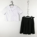 セーラー服 スカート 上下2点セット 175A 大きいサイズ トンボ 夏物 女子 学生服 中学 高校 白 制服 中古 ランクC EY0490