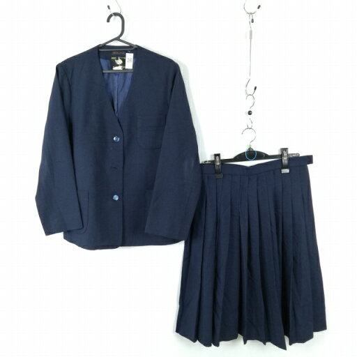 イートン スカート 上下2点セット 175A 大きいサイズ 冬物 女子 学生服 中学 高校 紺 制服 中古 ランクC EY1614 イートン スカート 上下2点セット 175A 大きいサイズ 冬物 女子 学生服 中学 高校 紺 制服 中古 ランクC EY1614