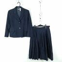 ブレザー スカート 上下2点セット 冬物 女子 学生服 中学 高校 紺 制服 中古 ランクC EY1617