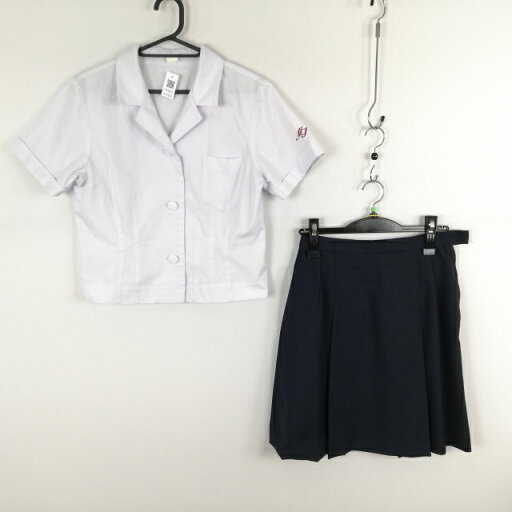 ブラウス スカート 上下2点セット 夏物 女子 学生服 宮崎商業高校 白 制服 中古 ランクC EY1623 ブラウス スカート 上下2点セット 夏物 女子 学生服 宮崎商業高校 白 制服 中古 ランクC EY1623
