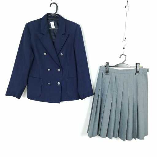 ブレザー スカート 上下2点セット 冬物 女子 学生服 東京日野第四中学 紺 制服 中古 ランクC EY1628 ブレザー スカート 上下2点セット 冬物 女子 学生服 東京日野第四中学 紺 制服 中古 ランクC EY1628