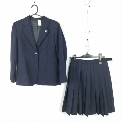 ブレザー スカート 上下2点セット 冬物 女子 学生服 中学 高校 紺 制服 中古 ランクC EY1869 ブレザー スカート 上下2点セット 冬物 女子 学生服 中学 高校 紺 制服 中古 ランクC EY1869
