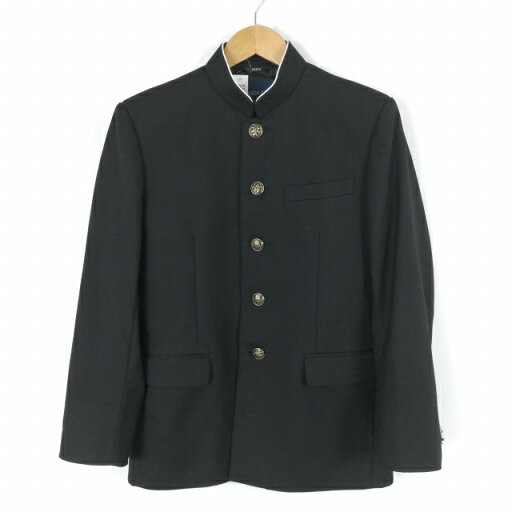 学生服 学ラン 160A 男子 上着 丸洗い可 ウール混 ラウンドカラー サージ 黒 中古 ランクC a3 JJ6654 学生服 学ラン 160A 男子 上着 丸洗い可 ウール混 ラウンドカラー サージ 黒 中古 ランクC a3 JJ6654