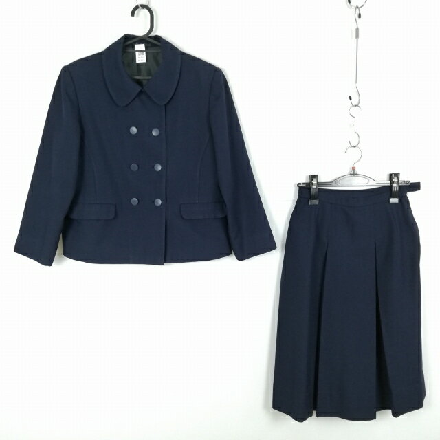 ジャケット スカート 上下2点セット 冬物 女子 学生服 中学 高校 紺 制服 中古 ランクC NA7928