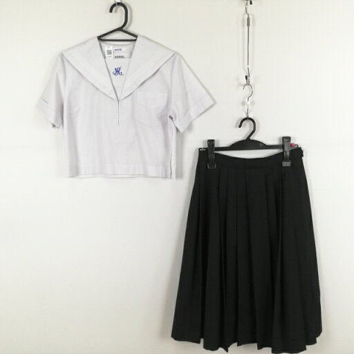 セーラー服 スカート 上下2点セット 155A 夏物 白3本線 女子 学生服 兵庫飾磨東中学 白 制服 中古 ランクC EY0497 セーラー服 スカート 上下2点セット 155A 夏物 白3本線 女子 学生服 兵庫飾磨東中学 白 制服 中古 ランクC EY0497