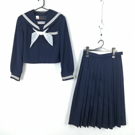 セーラー服 スカート スカーフ 上下3点セット 165A カンコー 冬物 白3本線 女子 学生服 中学 高校 紺 制服 中古 ランクC EY8032 セーラー服 スカート スカーフ 上下3点セット 165A カンコー 冬物 白3本線 女子 学生服 中学 高校 紺 制服 中古 ランクC EY8032