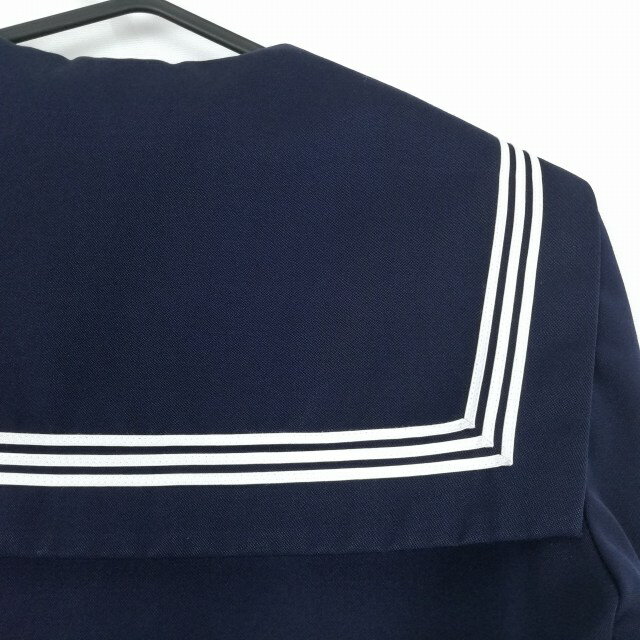 セーラー服 上着 160A 冬物 白3本線 女子 学生服 中学 高校 紺 制服 中古 ランクC EY8040