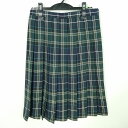 スクールスカート 冬物 w66-丈62 チェック 中学 高校 プリーツ 学生服 制服 女子 中古 HK5975