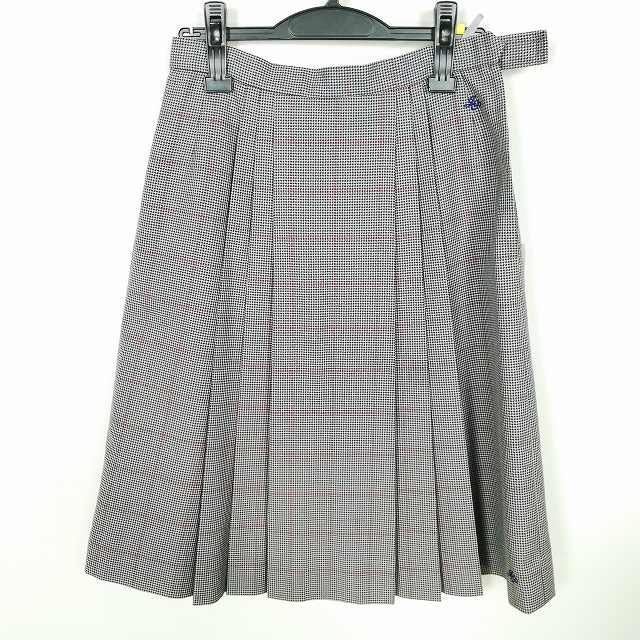 スクールスカート 冬物 w69-丈63 チェック 大阪泉大津高校 プリーツ 学生服 制服 女子 中古 HK8370