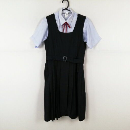ジャンパースカート 紐タイ バスト88 ウエスト76 冬物 女子 学生服 中学 高校 紺 制服 中古 ランクB NA4389 ジャンパースカート 紐タイ バスト88 ウエスト76 冬物 女子 学生服 中学 高校 紺 制服 中古 ランクB NA4389