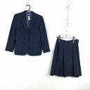 ブレザー スカート 上下2点セット M 冬物 女子 学生服 中学 高校 紺 制服 中古 ランクC NA6297