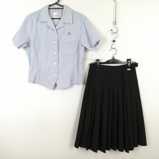 ブラウス スカート 上下2点セット LL 大きいサイズ トンボ 夏物 女子 学生服 宮崎小林高校 グレー 制服 中古 ランクC NA8180 ブラウス スカート 上下2点セット LL 大きいサイズ トンボ 夏物 女子 学生服 宮崎小林高校 グレー 制服 中古 ランクC NA8180