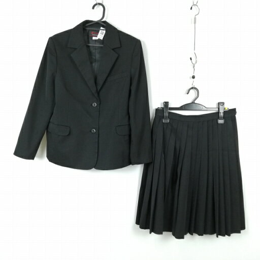 ブレザー スカート 上下2点セット 165A カンコー 冬物 女子 学生服 中学 高校 黒 制服 中古 ランクC EY0515 ブレザー スカート 上下2点セット 165A カンコー 冬物 女子 学生服 中学 高校 黒 制服 中古 ランクC EY0515