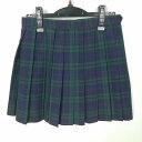 スクールスカート 夏物 w62-丈40 チェック 静岡富士宮東高校 ミニ丈 プリーツ 学生服 制服 女子 中古 HK2572