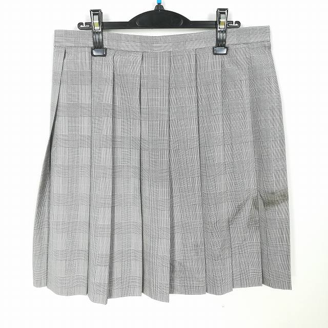 スクールスカート 大きいサイズ 夏物 w78-丈56 チェック 宮崎日章学園高校 プリーツ 学生服 制服 女子 中古 HK2573