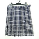スクールスカート 夏物 w69-丈55 チェック 中学 高校 プリーツ 学生服 制服 女子 中古 HK6000