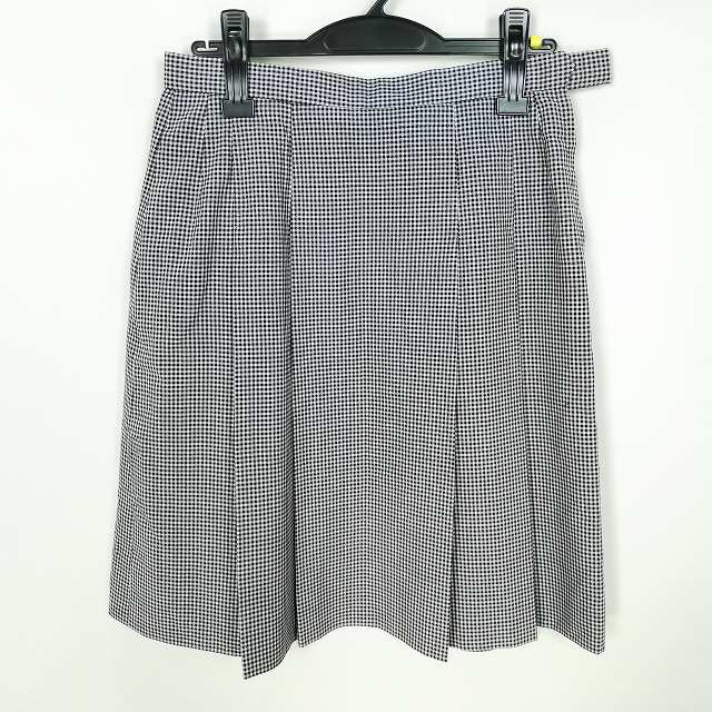 スクールスカート 夏物 w69-丈55 チェック 大阪枚方市立第四中学 プリーツ 学生服 制服 女子 中古 HK6019
