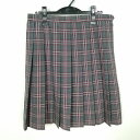スクールスカート 大きいサイズ 夏物 w75-丈58 チェック 中学 高校 プリーツ 学生服 制服 女子 中古 HK6027