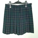 スクールスカート 大きいサイズ 夏物 w75-丈50 チェック 神奈川向上高校 プリーツ 学生服 制服 女子 中古 HK6039