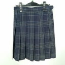 スクールスカート 夏物 w66-丈55 チェック 東京日野台高校 プリーツ 学生服 制服 女子 中古 HK6041