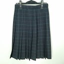 スクールスカート 冬物 w60-丈62 チェック 中学 高校 プリーツ 学生服 制服 女子 中古 HK6047