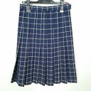 スクールスカート 冬物 w63-丈61 チェック 鹿児島枕崎高校 プリーツ 学生服 制服 女子 中古 HK6049