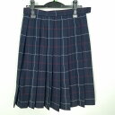 スクールスカート 冬物 w66-丈62 チェック 中学 高校 プリーツ 学生服 制服 女子 中古 HK6058